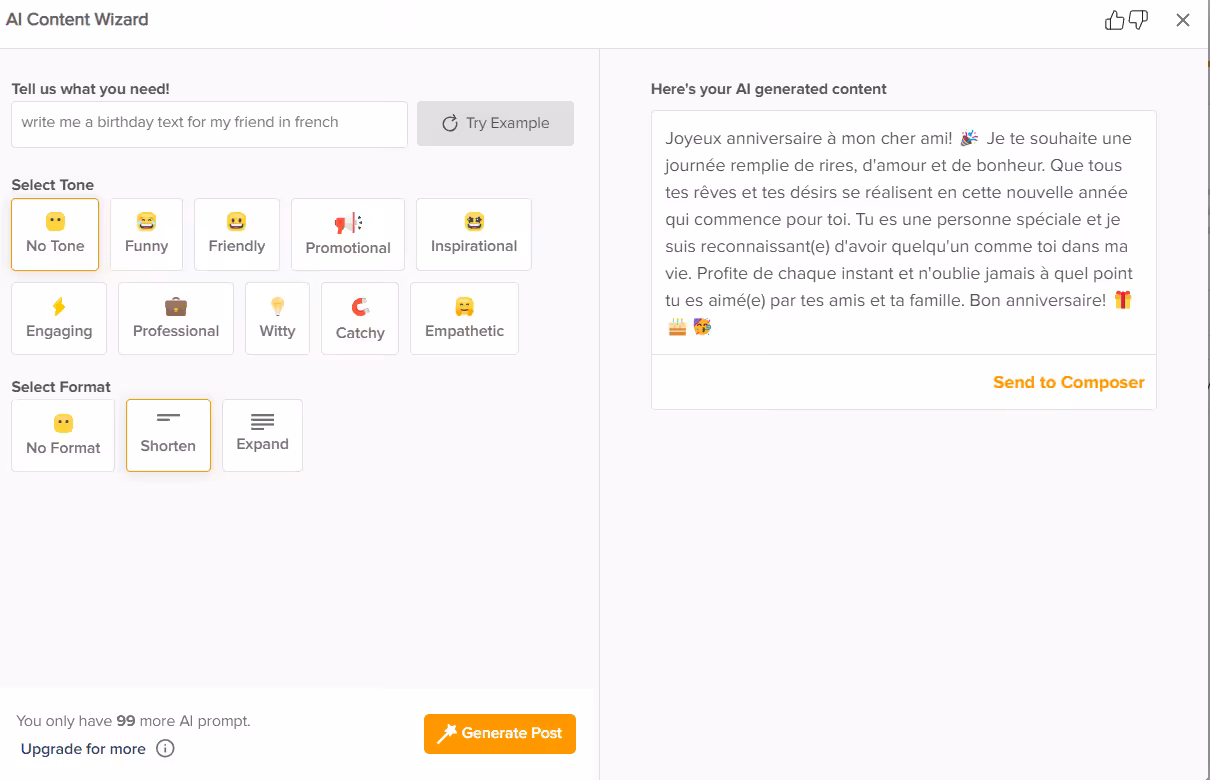 Champ’s AI Suite Vs. Publer’s AI Assist: Social Champ's AI Suite is the Only Hero You Need! 17 Champ AI Suite
