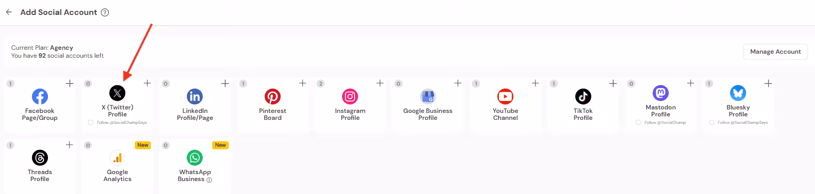 Choose “X (Twitter) Profile”