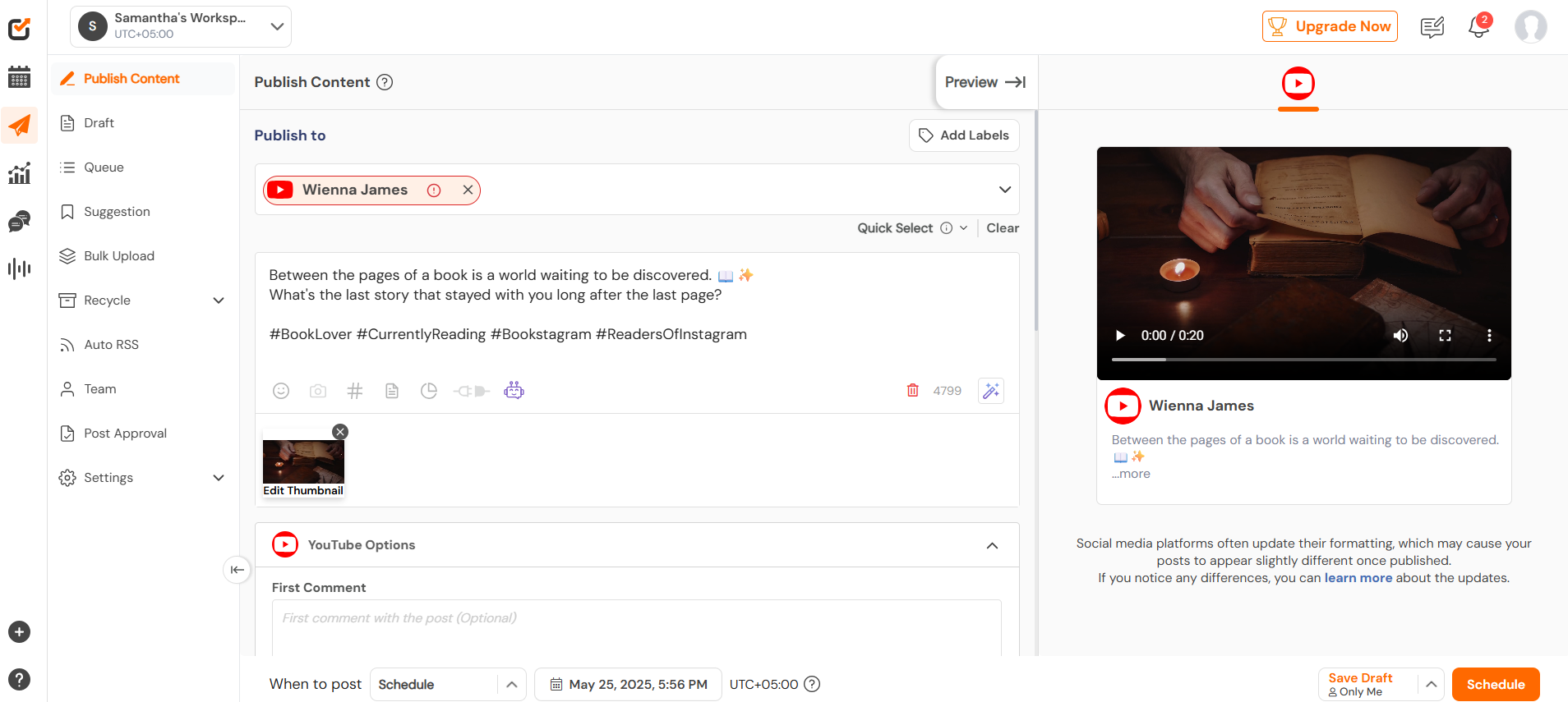 Social Champ’s Dashboard