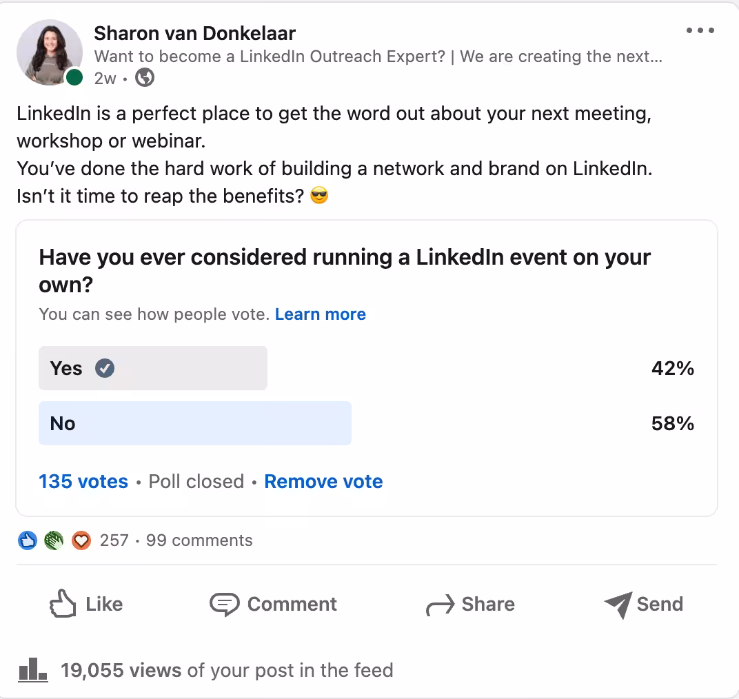 The 30 Types of Social Media Content That Work Best in 2026 11 A poll on LinkedIn by Sharon van Donkelaar (LinkedIn user)