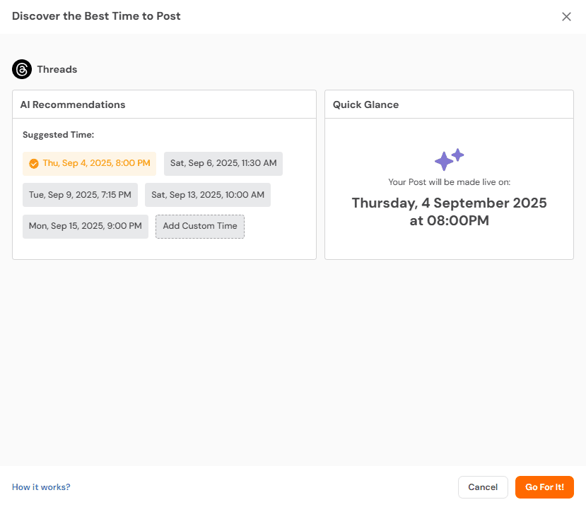 How to Schedule Threads Posts Effortlessly: A Complete Guide for 2026 8 Social Champ’s AI-Suggested Best Times to Post on Threads