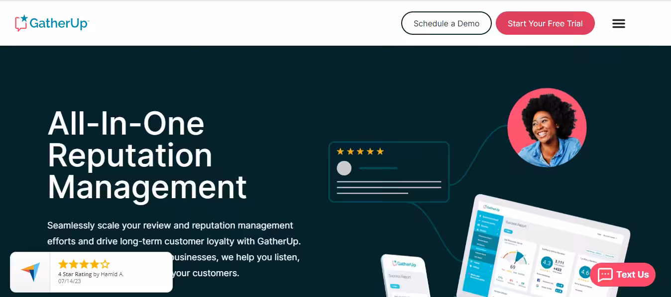 Social Media Reputation Management - Key Strategies and Tools for 2026 13 GatherUp's homepage