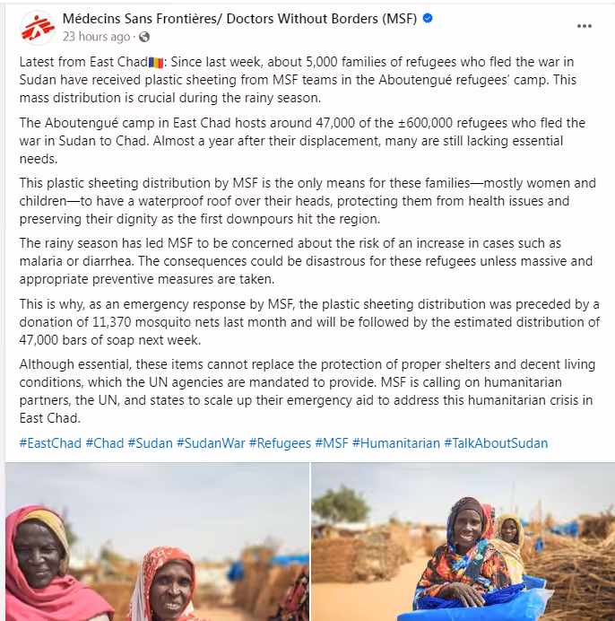 Social Media for Nonprofits: A 2026 Guide to Strategy and Success 12 MSF Example