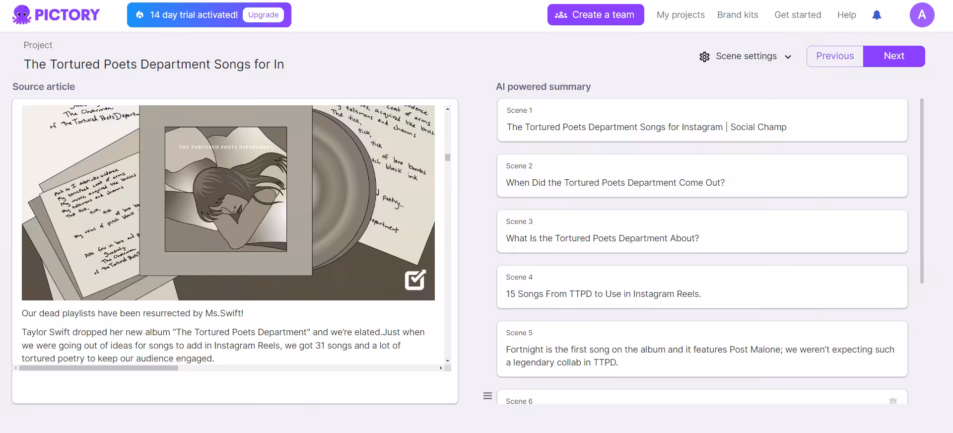 How to Create AI-Powered Instagram Posts: Tools and Tips for 2026 12 Creating a video through text on Pictory