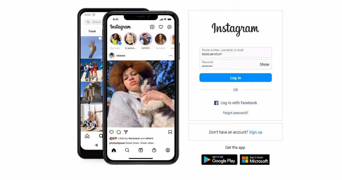 How to Post on Instagram From PC in 2026: Tools, Tricks, and More 6 Instagram's Log In Page