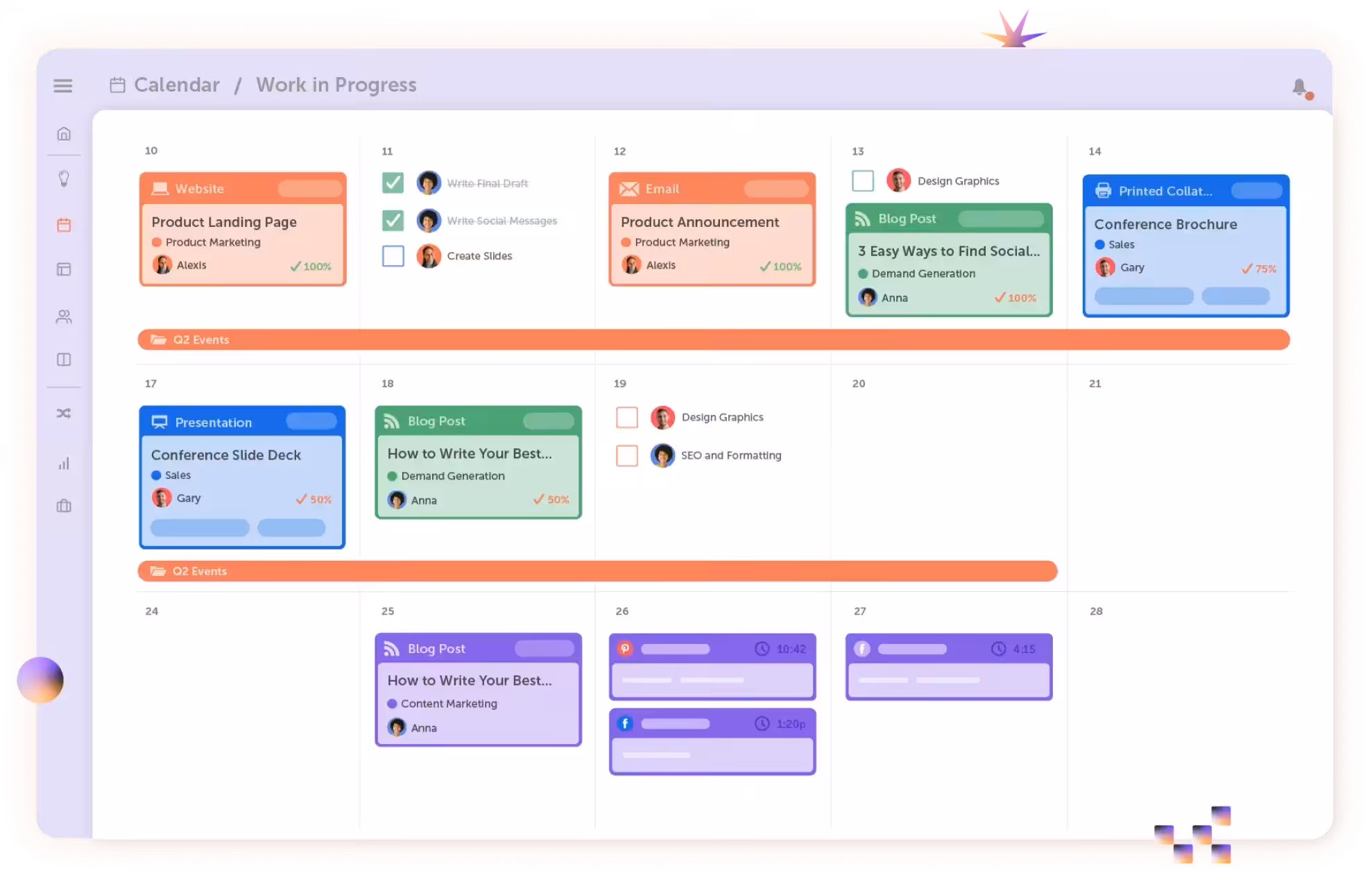 CoSchedule dashboard