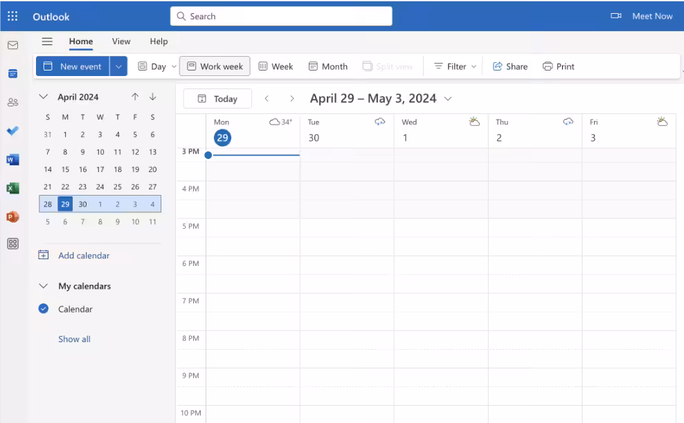 Microsoft Outlook's Calendar