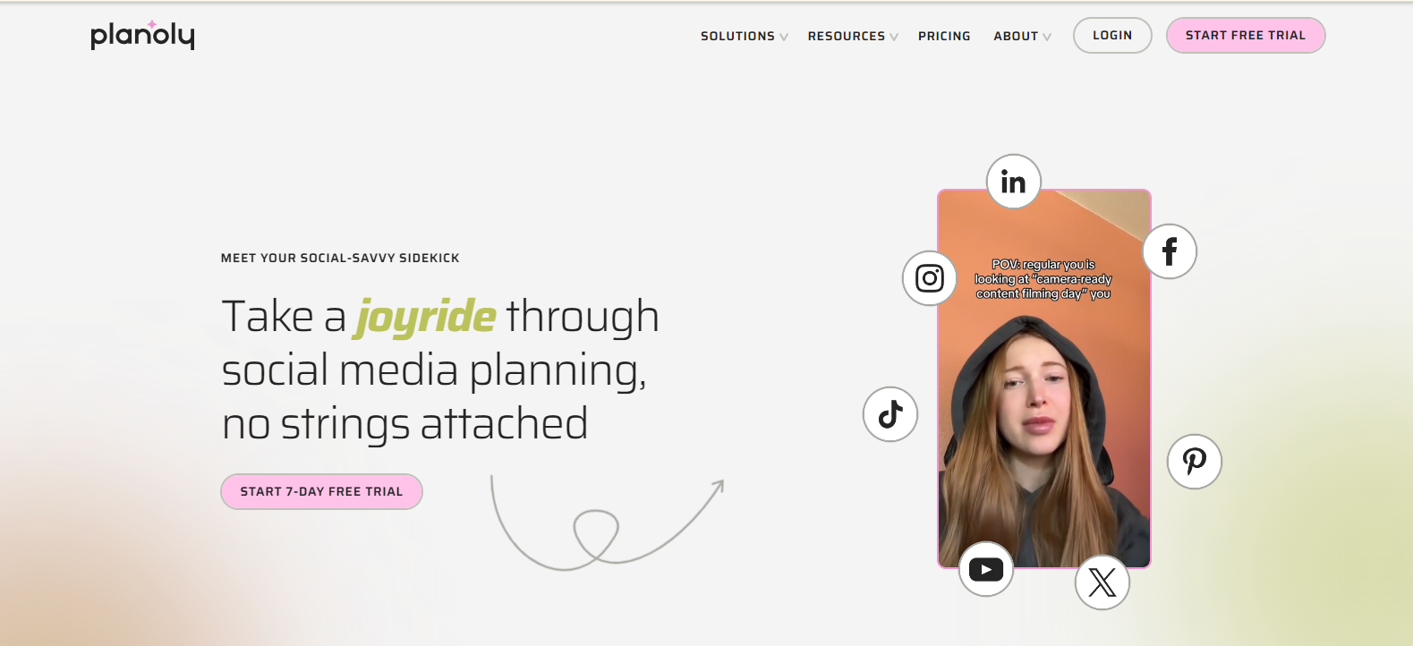 Planoly's landing page