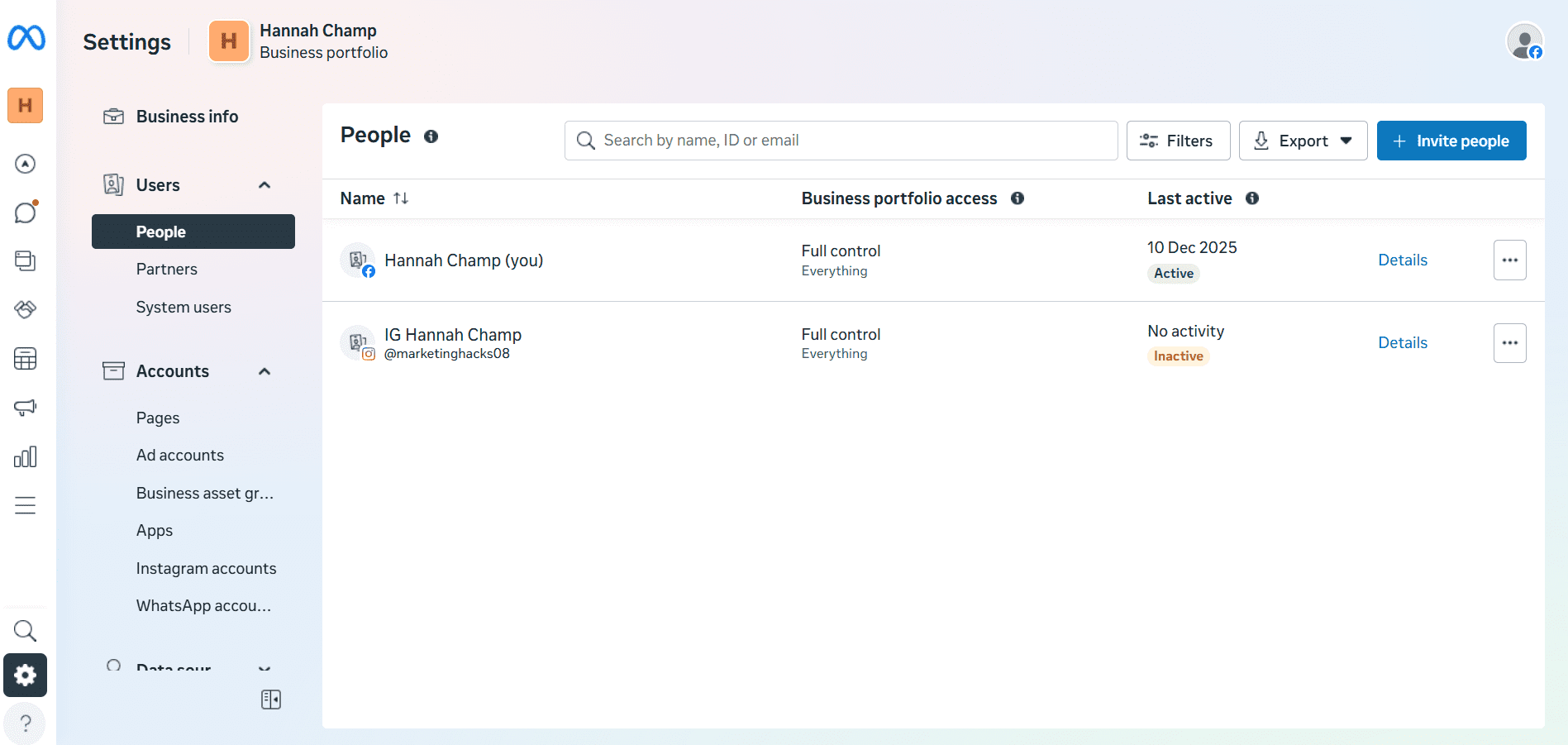 Meta Business Suite’s Dashboard