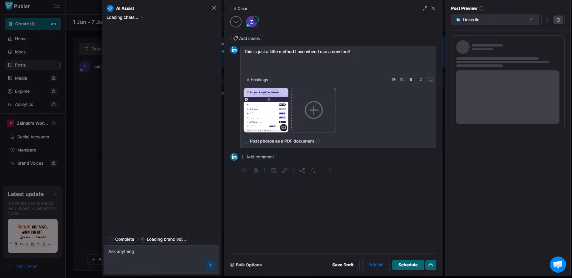 9 Best Free Social Media Management Tools for Nonprofits 8 Publer's Dashboard