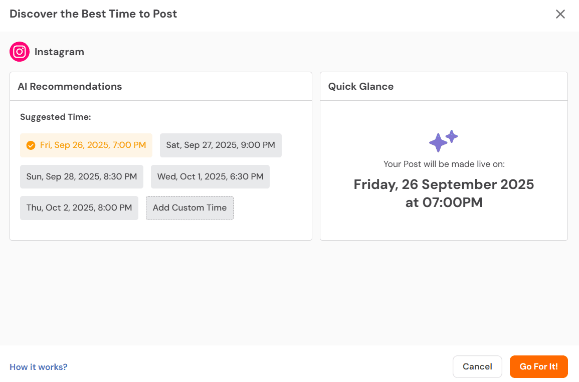 Social Champ's Best Time to Post