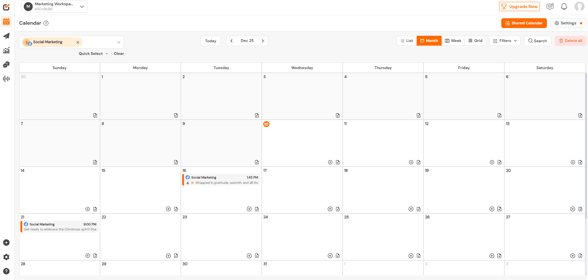 Social Champ’s Content Calendar