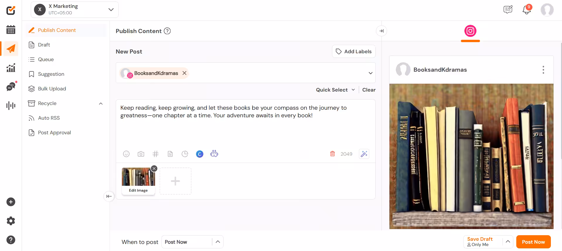 How to Schedule Instagram Posts in 2026: The Complete Guide for Creators & Brands 9 Creating Post on Social Champ's Dashboard