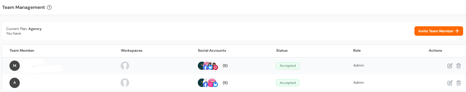Social Champ’s Team Management Feature