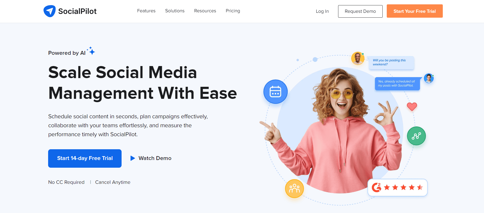 SocialPilot’s Landing Page
