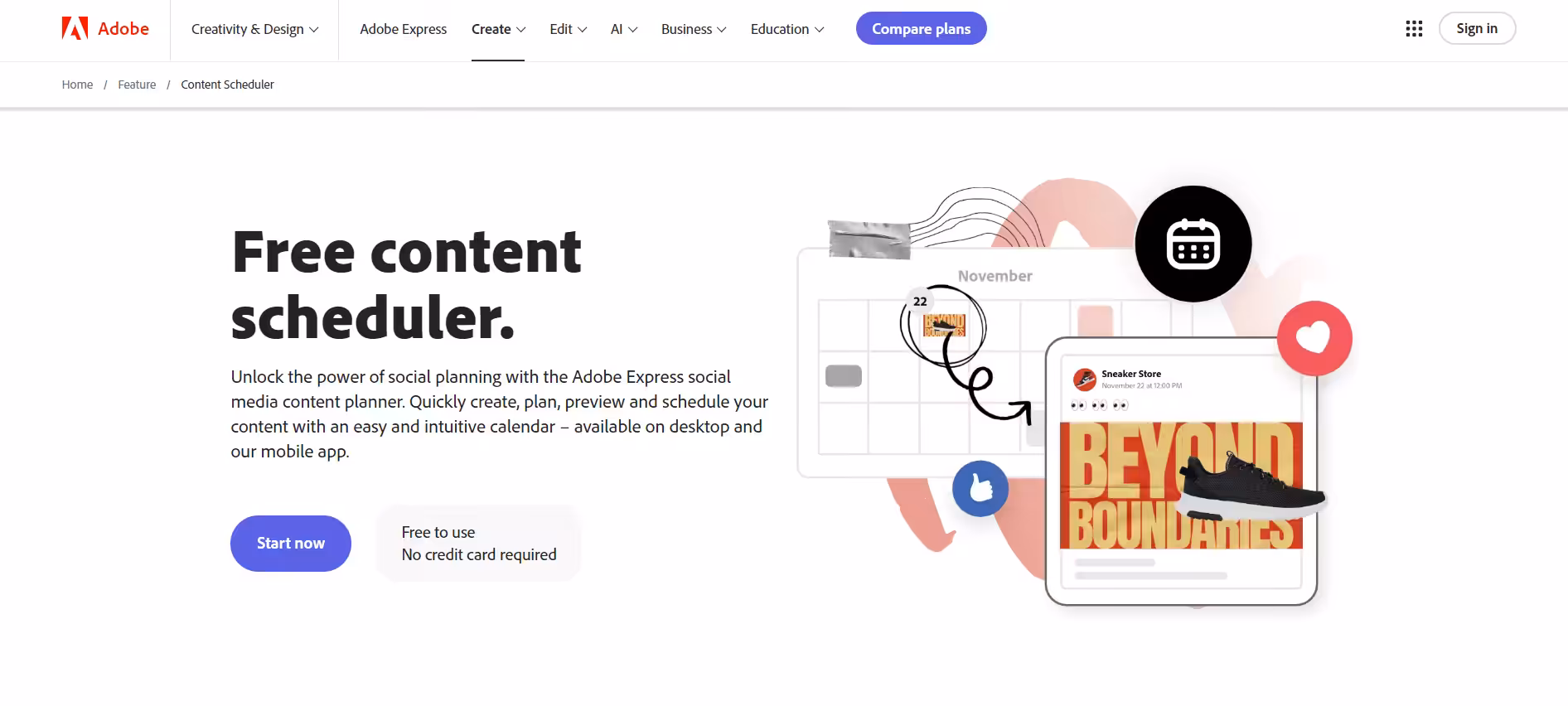 Monthly Social Media Calendar Ideas in 2026 12 Adobe's landing page for ContentCal
