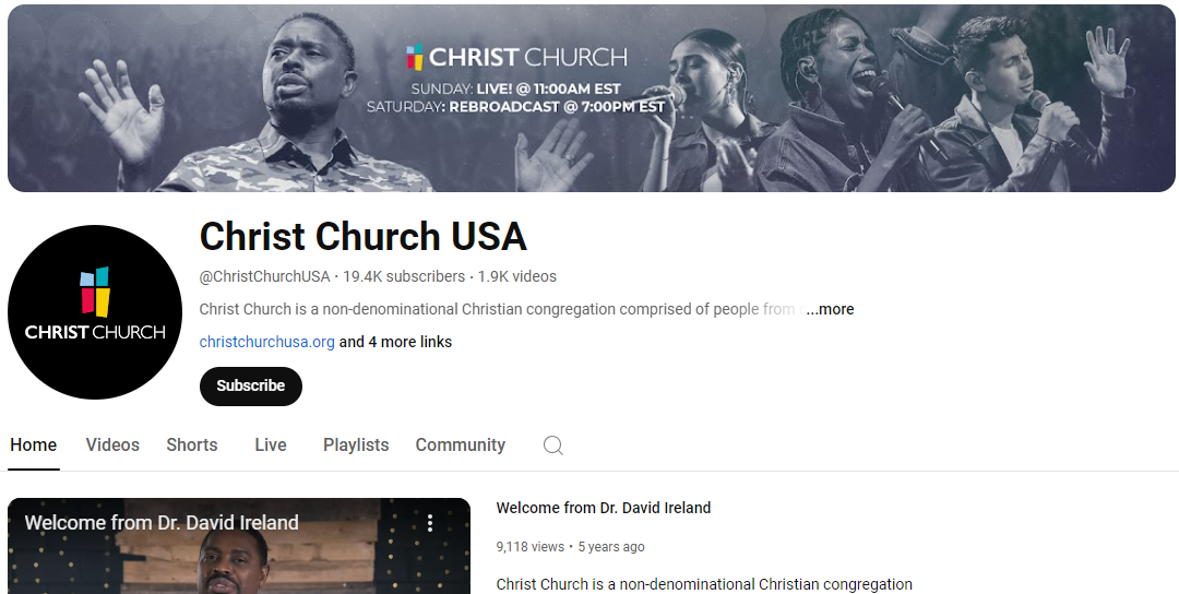 Social Media for Churches: Complete Guide for 2026 8 Christ Church USA's YouTube channel