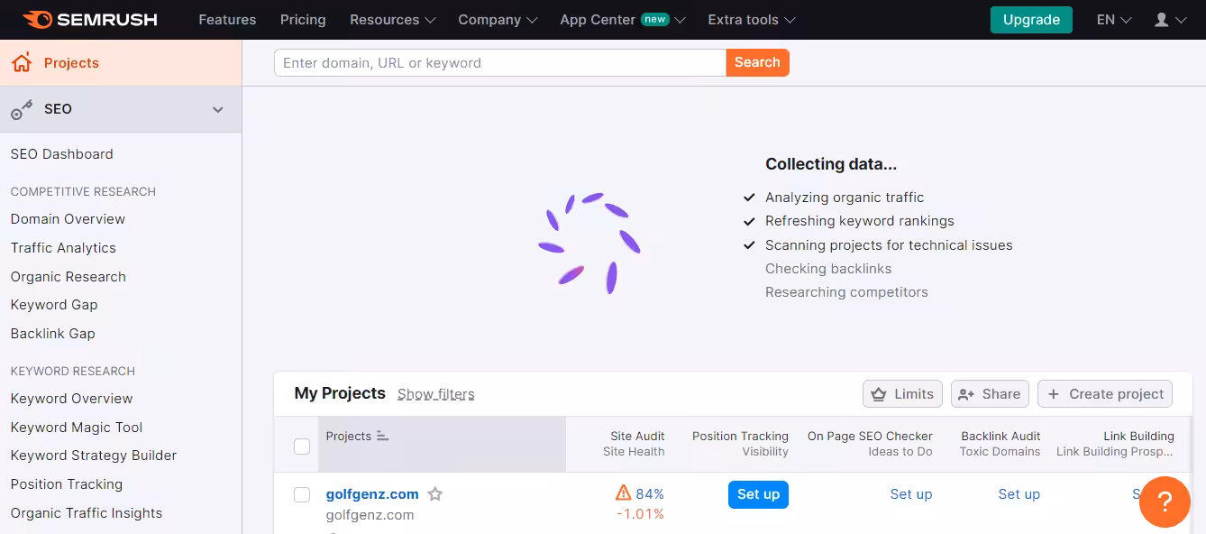 B2B Content Marketing Guide: The Ultimate Strategy + Tools for 2026 22 Semrush's dashboard