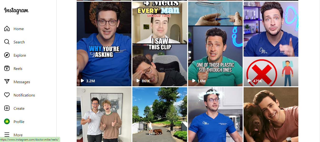 A Snapshot of the Instagram Profile of Dr. Mike Varshavski