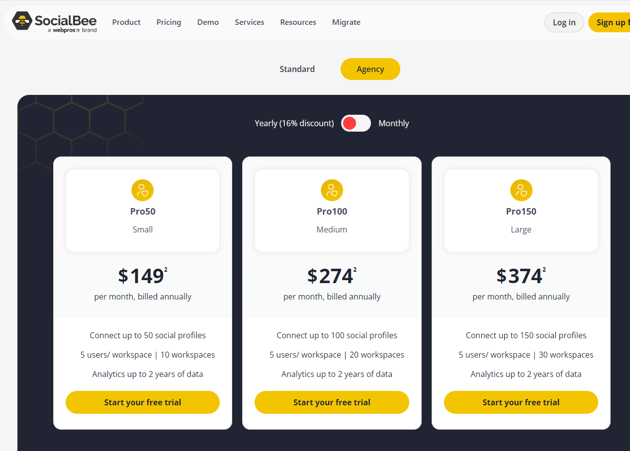 SocialBee Pricing- Agency Plans