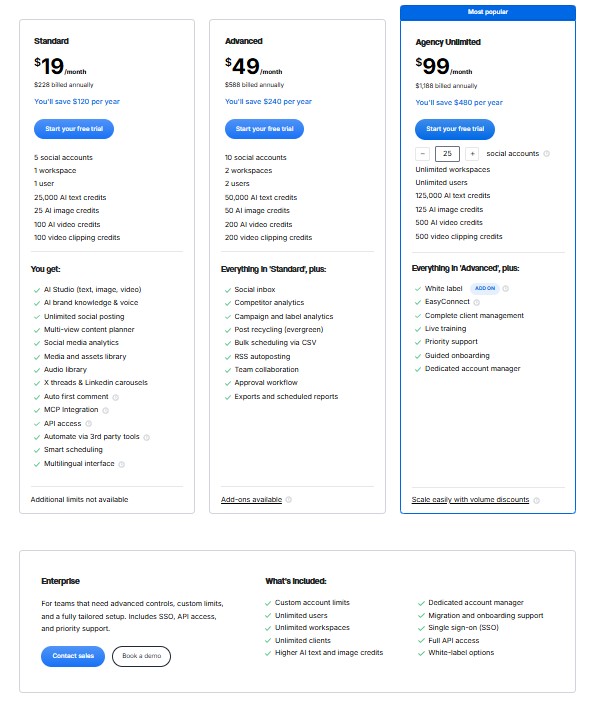 ContentStudio's Full Suite Plans