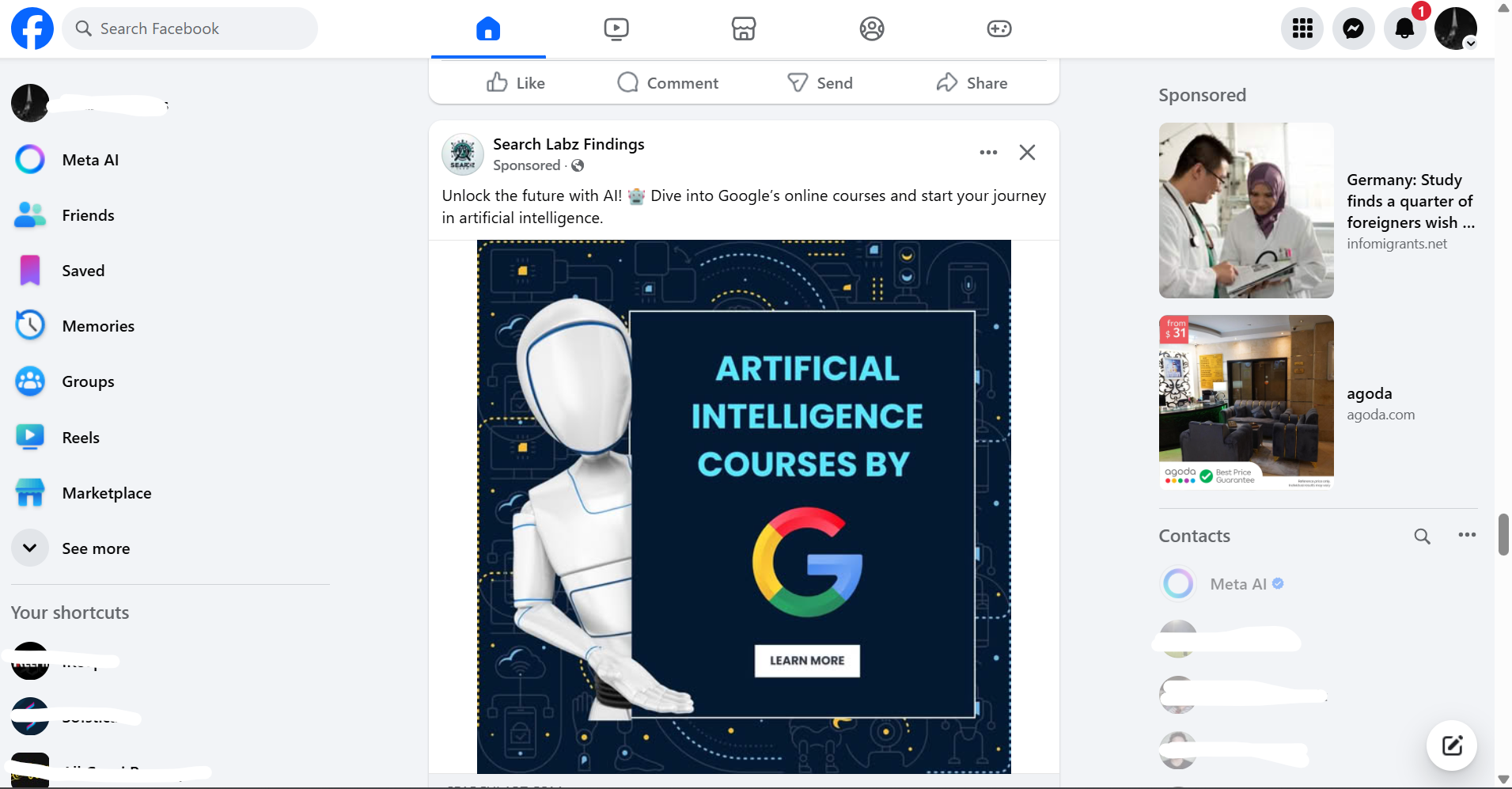 Facebook’s Homepage
