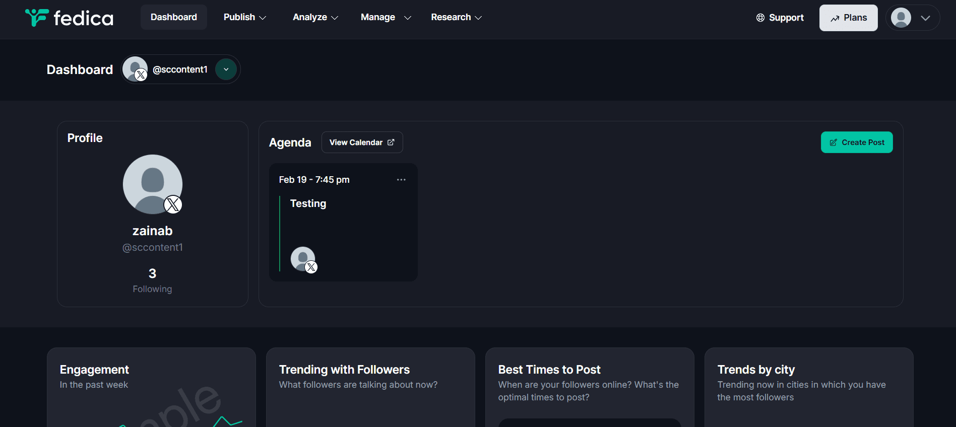 10 Best X/Twitter Analytics Tools in 2026 (Free & Paid) 8 Fedica's Dashboard