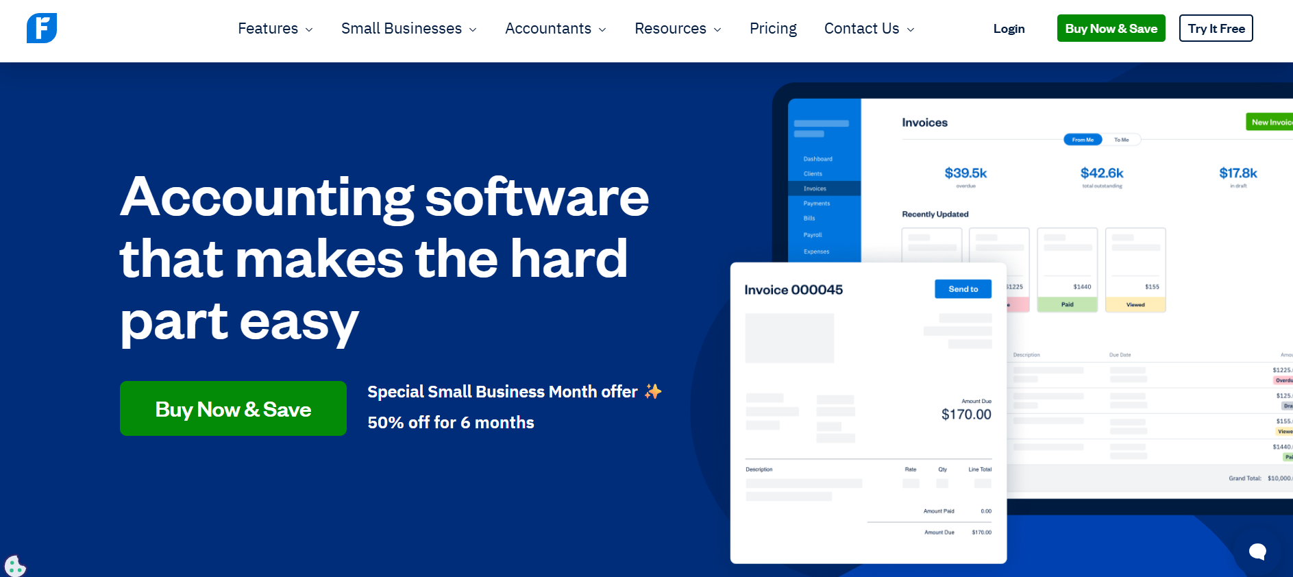 FreshBooks’ Landing Page