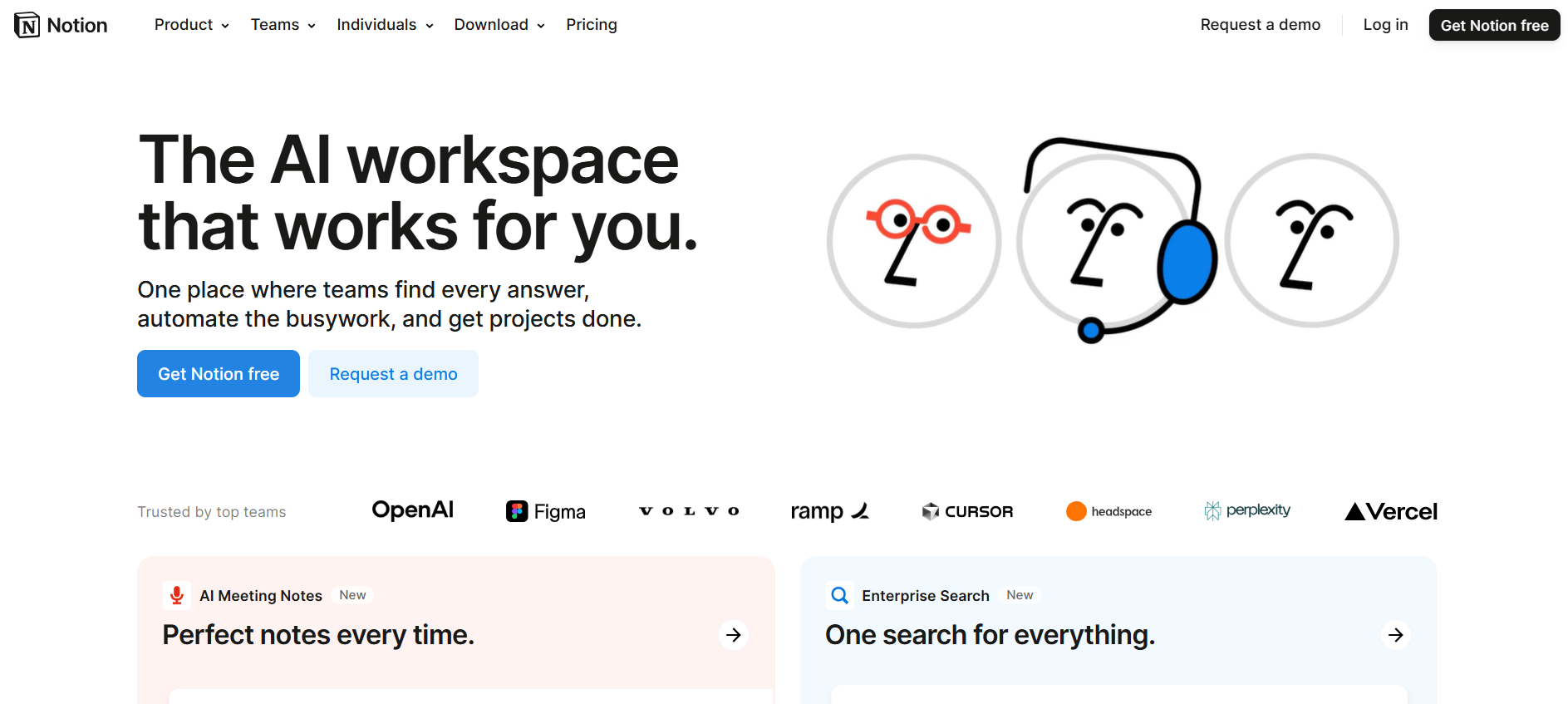 Notion’s Landing Page