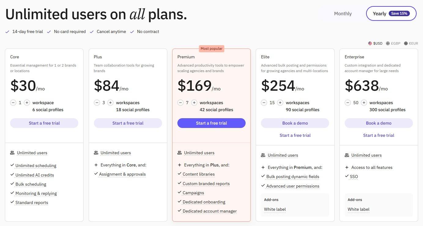 CoSchedule Pricing 2026: Complete Pricing & Value Analysis 4 Sendible's Pricing Plans
