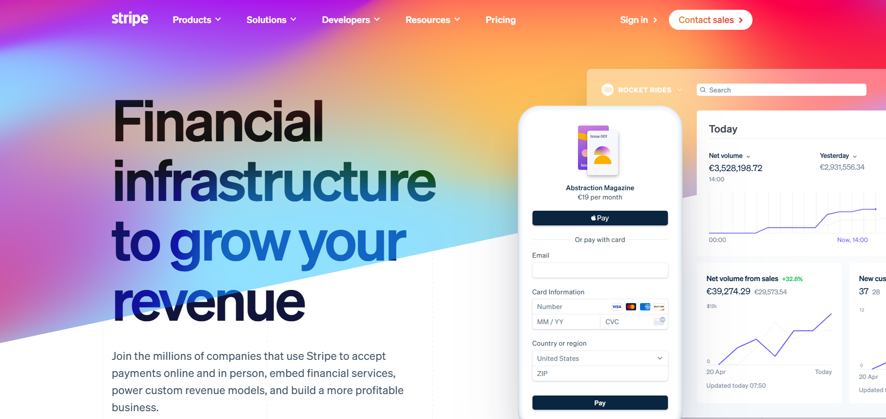 Stripe’s Landing Page