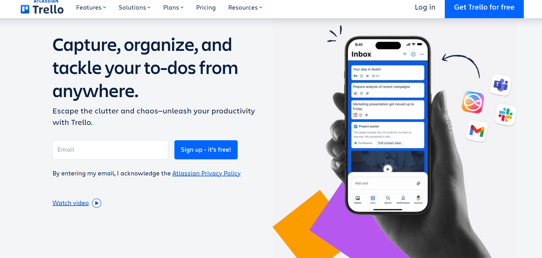 Trello's Landing Page