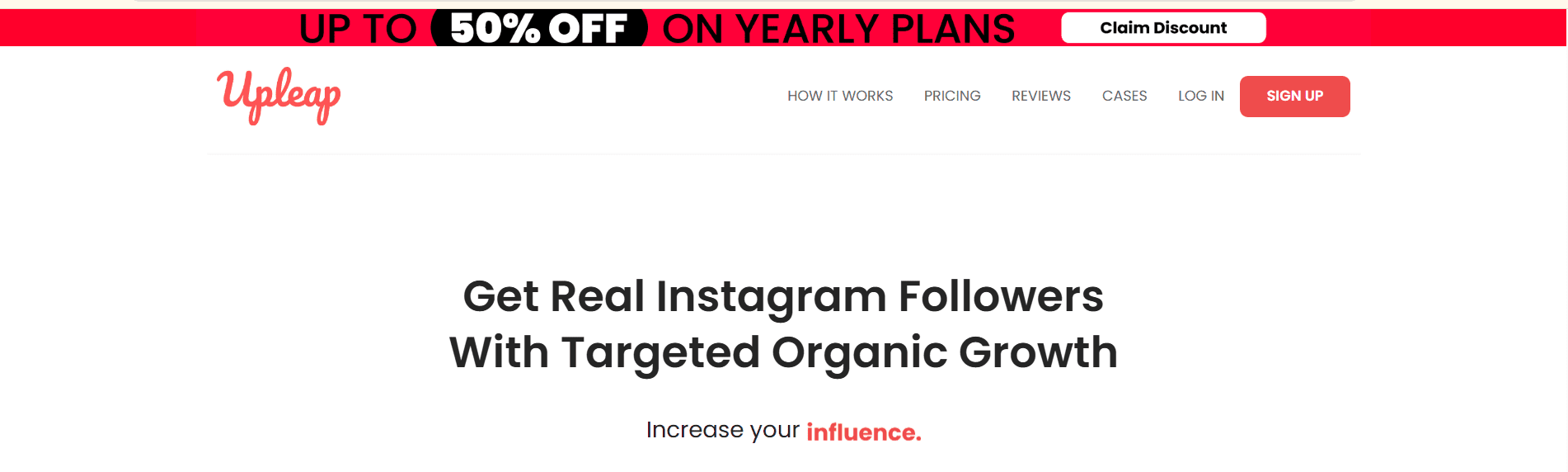 Upleap's Landing Page