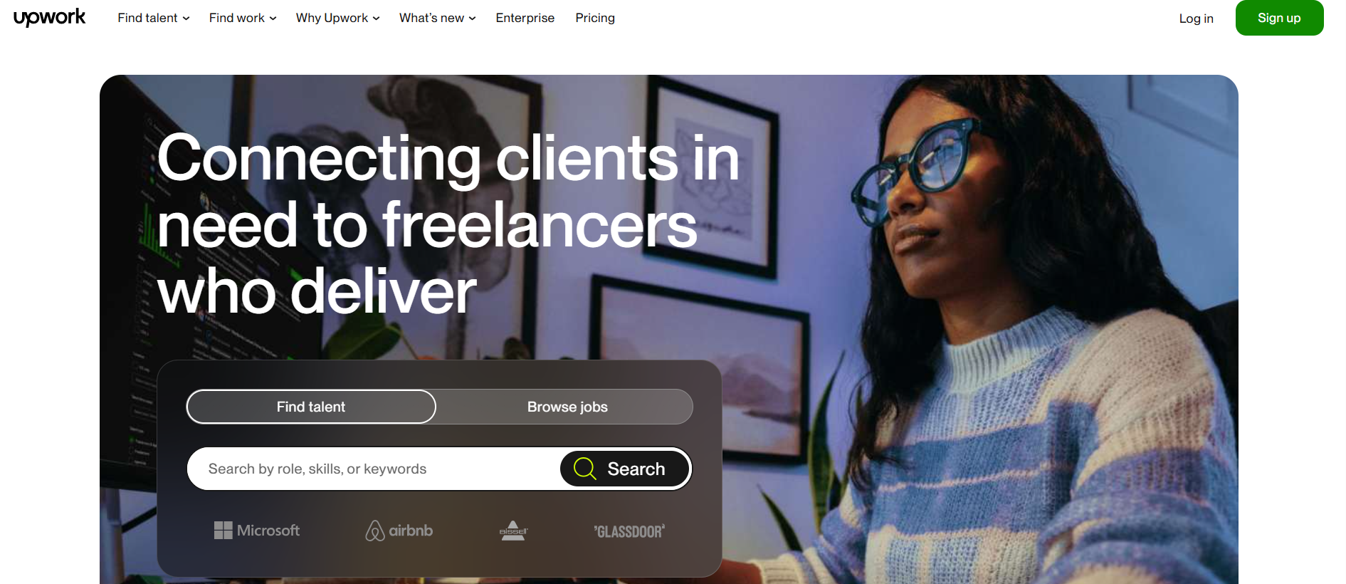 Upwork's Landing Page