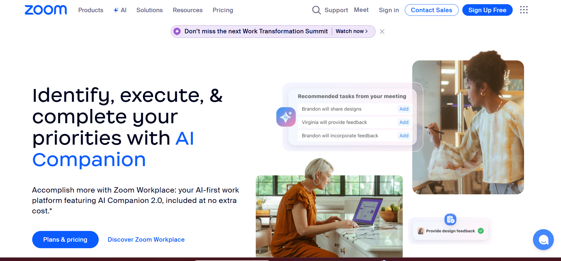 Zoom's Landing Page