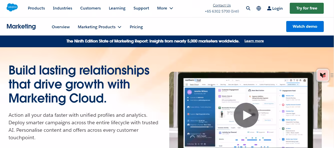 Best Marketing Operations Software for 2026 10 Salesforce Marketing Cloud's webpage