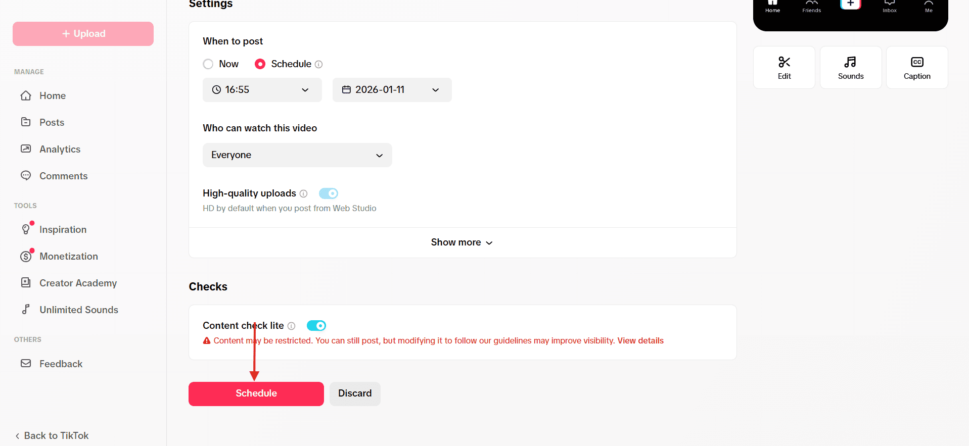 How to Schedule TikTok Posts in 2026? A Step-By-Step Guide for Desktop and Mobile 9 Click “Schedule”