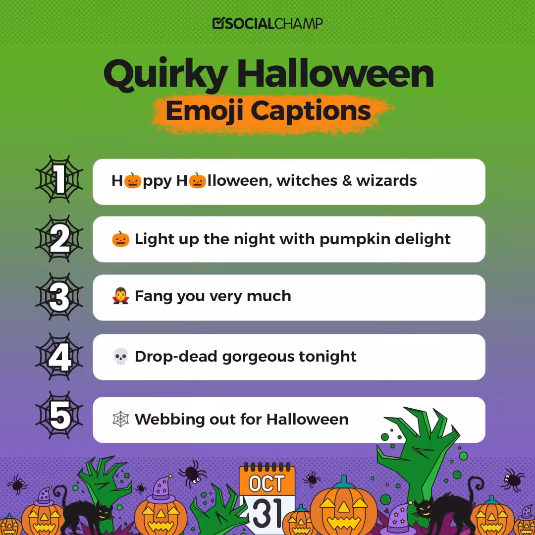 200 Best Halloween Captions for Every Social Platform (Updated 2026) 19 emoji halloween captions