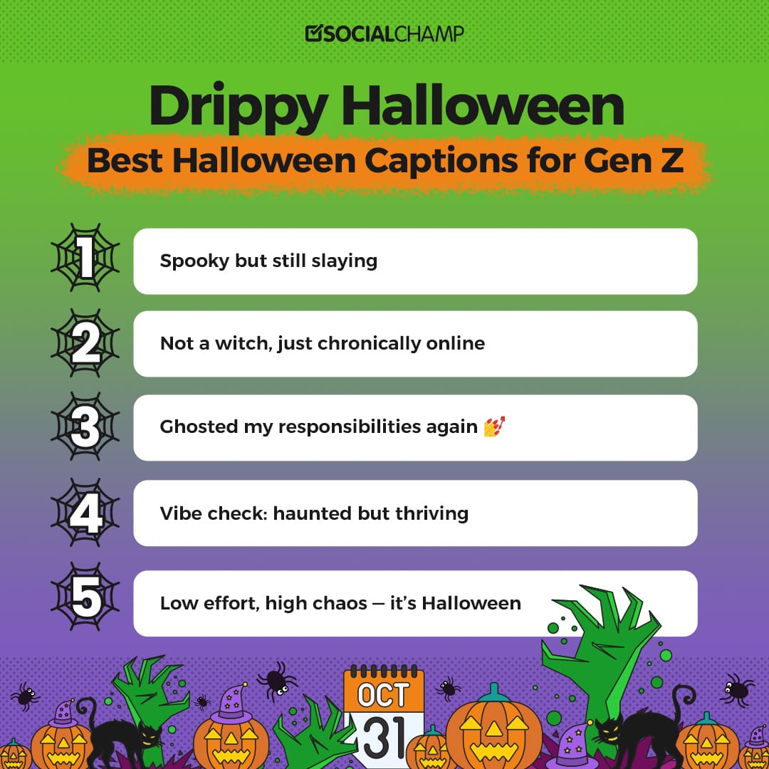 halloween captions for Gen Z