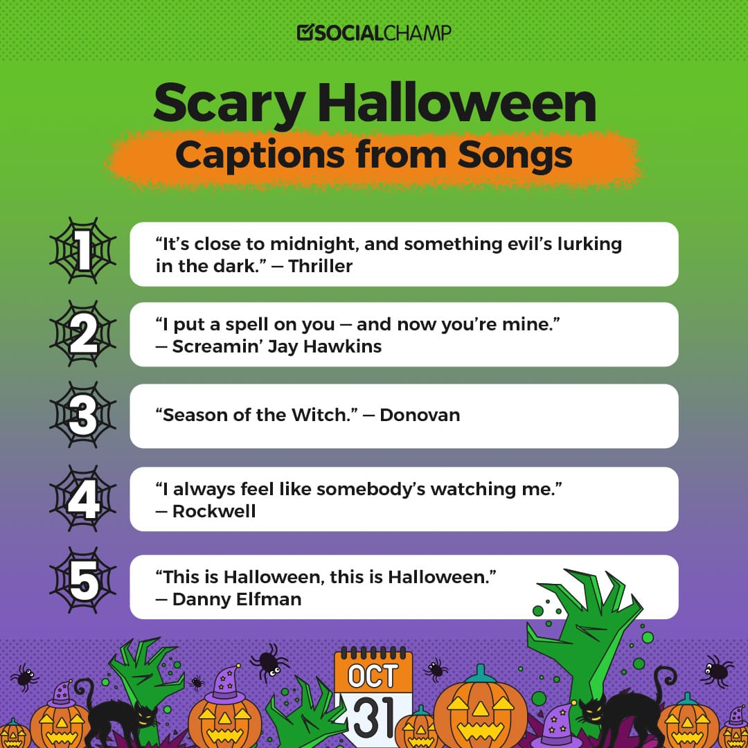 halloween captions from songs
