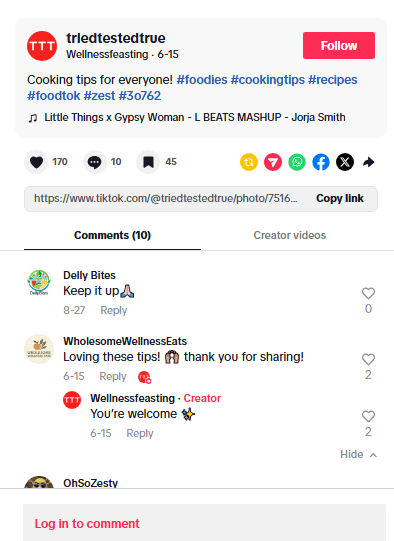 An Example of Hashtags Used by @Wellnessfeasting