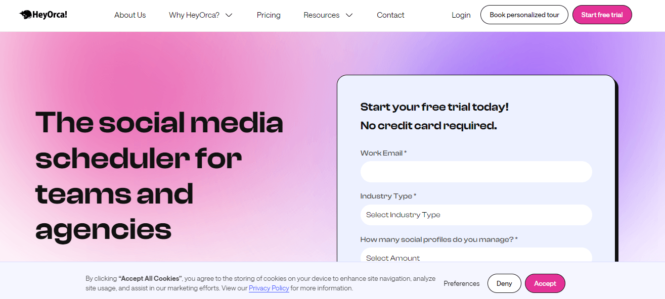 Top Social Media Competitor Analysis Tools in 2026 18 HeyOrca's Landing Page