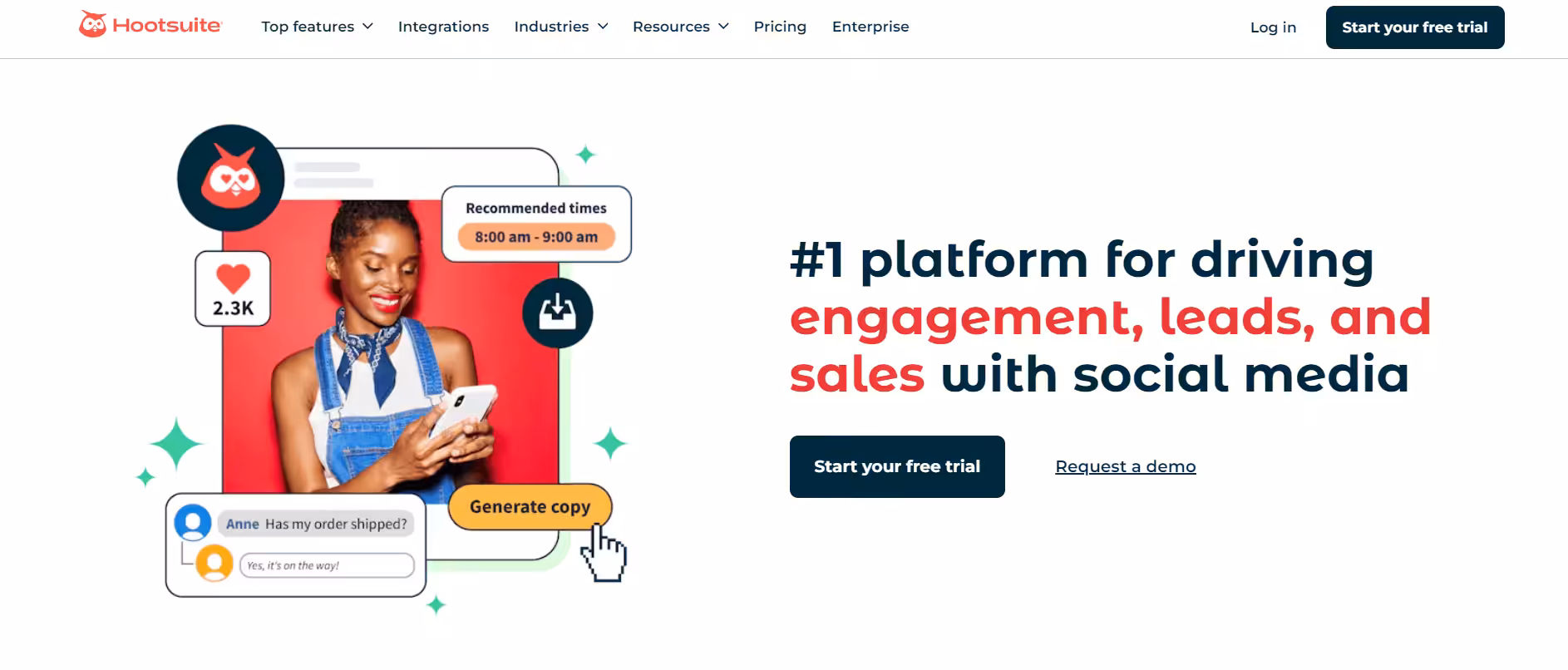 Best Instagram Automation Tools for 2026 16 Hootsuite landing page