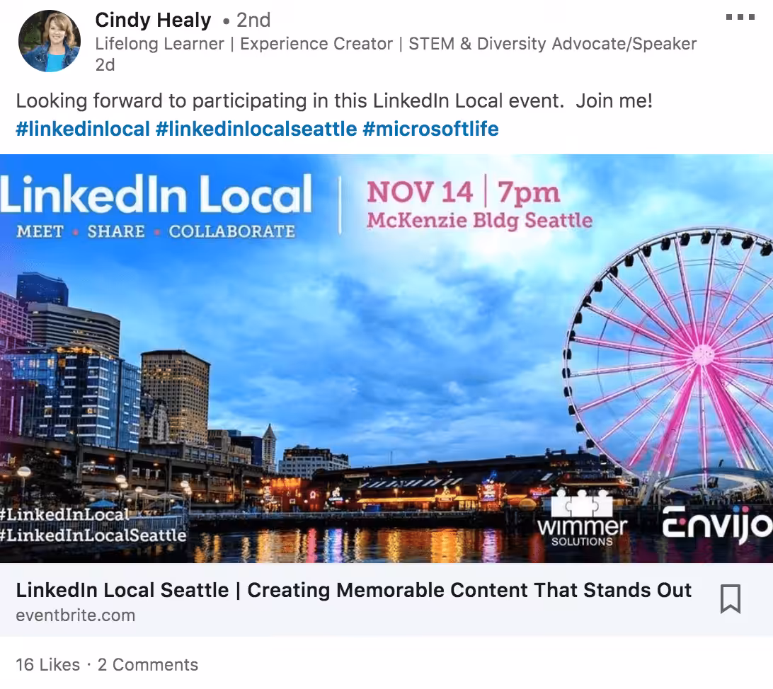 Upcoming Events on LinkedIn
