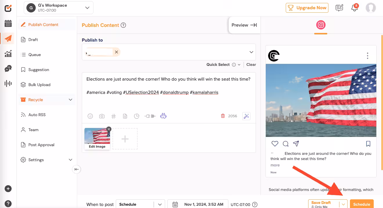 Scheduling Post with Social Champ