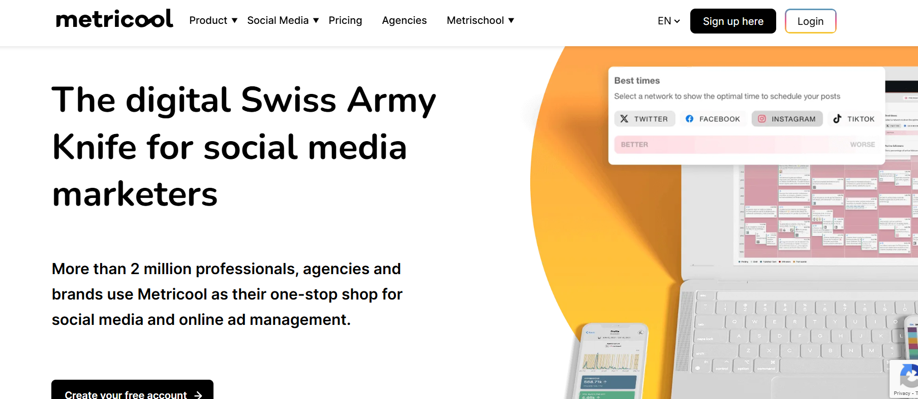 Metricool Landing Page