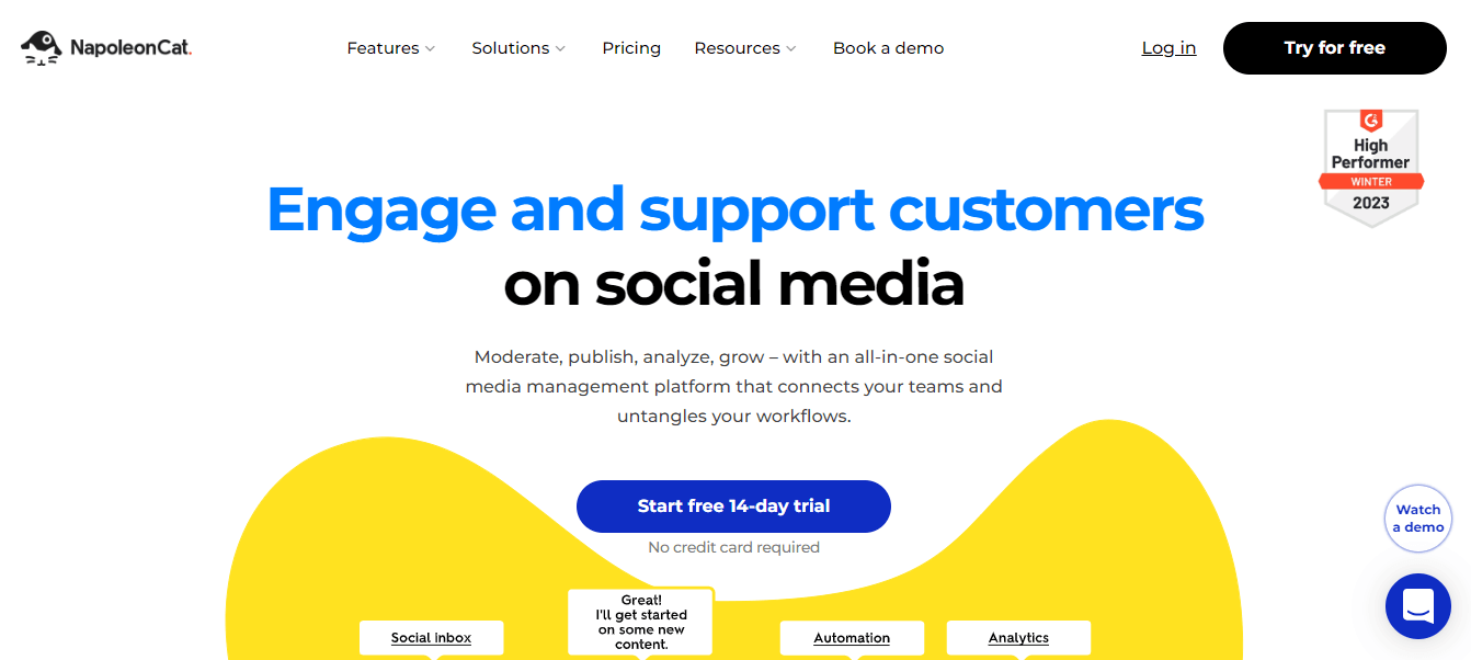 Top Social Media Competitor Analysis Tools in 2026 12 NapoleonCat's Landing Page