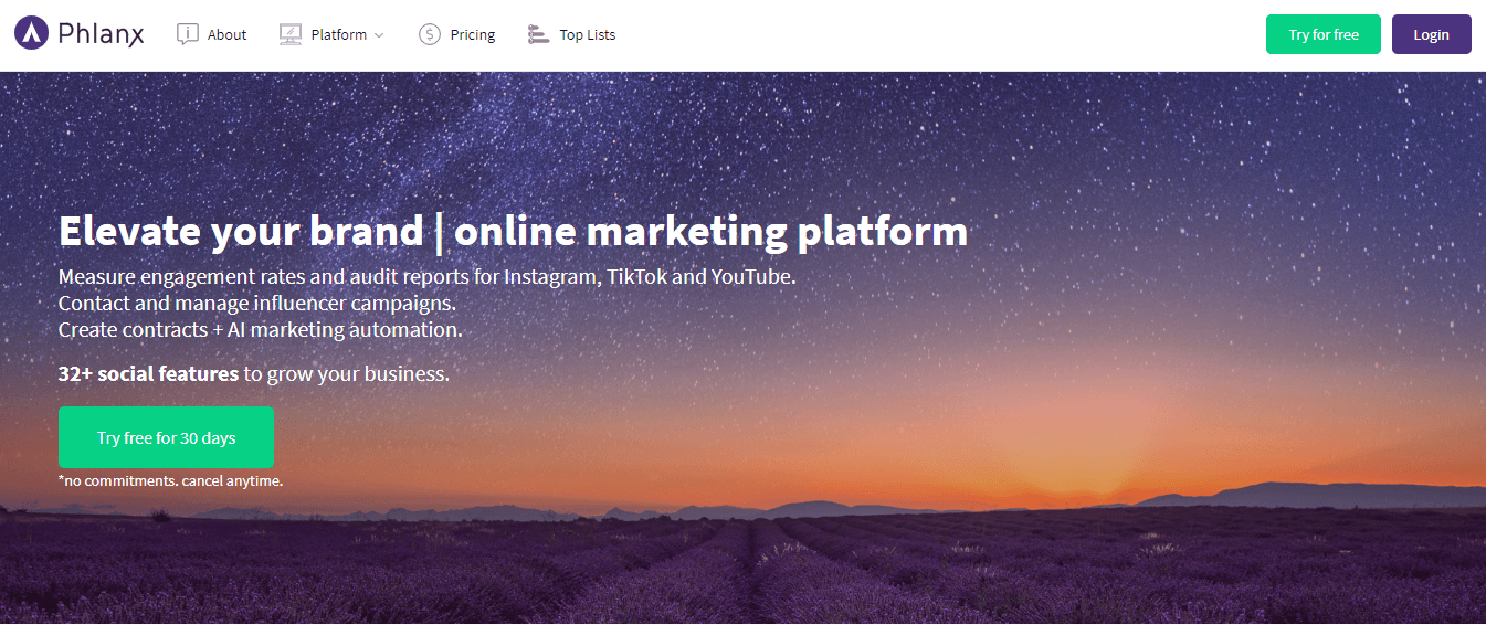 Best Social Reporting Tools to Use in 2026 14 Phlanx's Landing Page