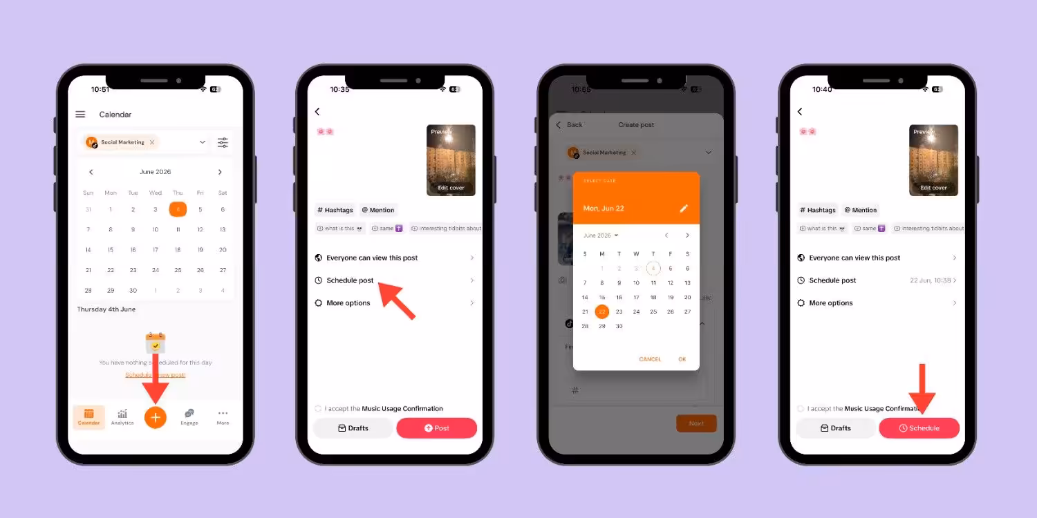 How to Schedule TikTok Posts on Mobile and Desktop in 2026 7 Schedule TikTok Posts Using Social Champ's Mobile App