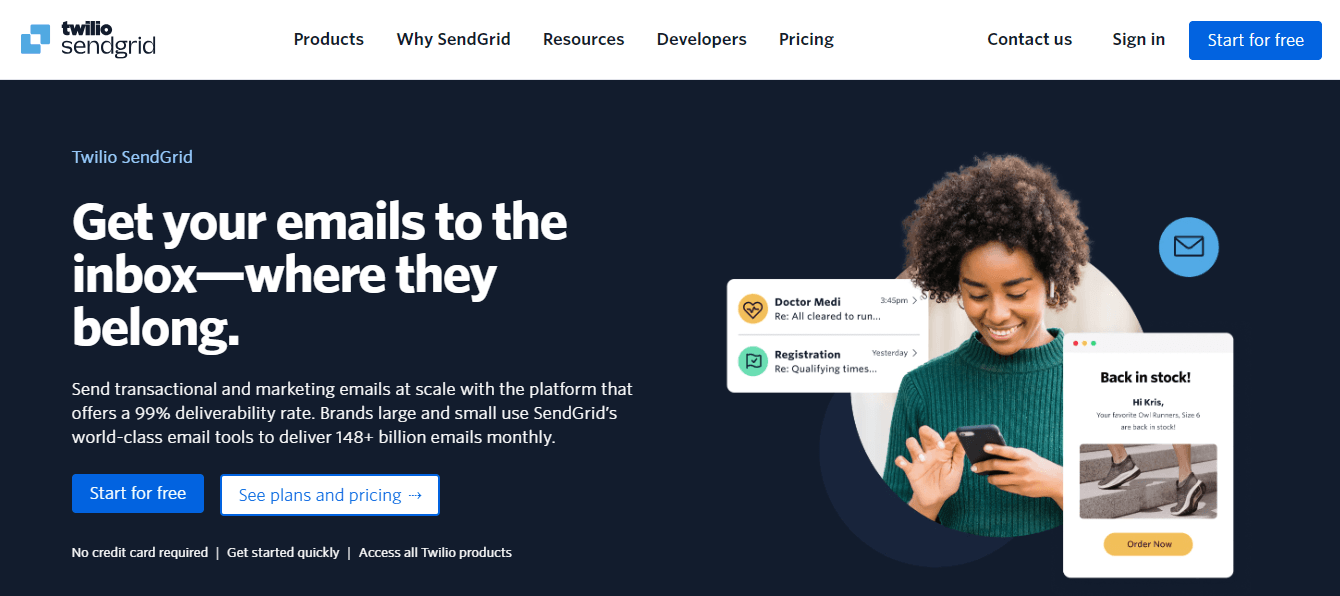 Top Online Marketing Tools for User Engagement in 2026 13 Sendgrid Home Page